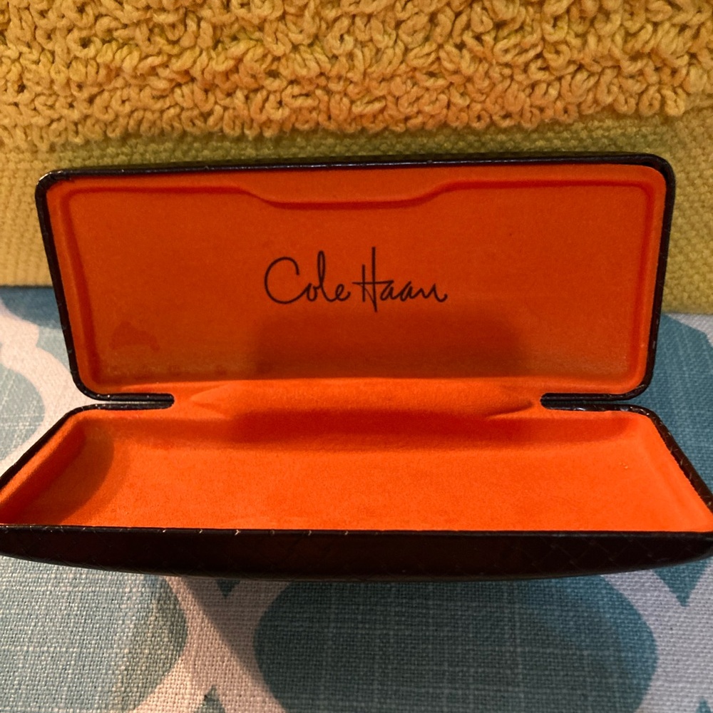 Cole Haan Hard Black and Orange Glasses Case